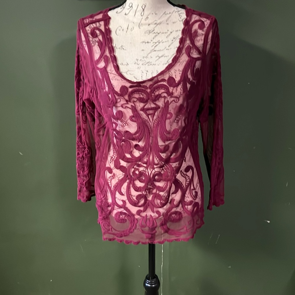 Burgundy lace top